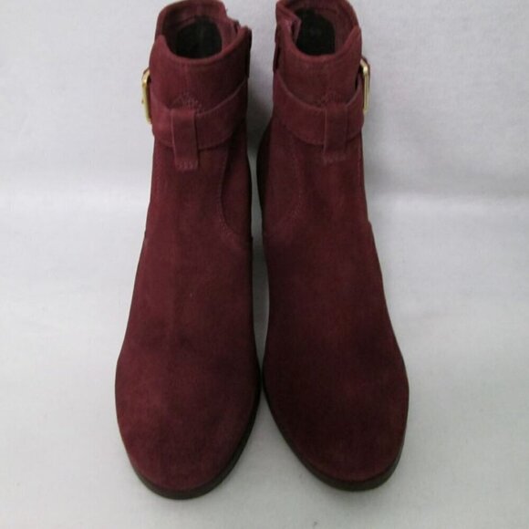 Diba Burgandy Buckle Sleek Bootie with Side Zipper and Block Heel-NWT - Picture 7 of 15